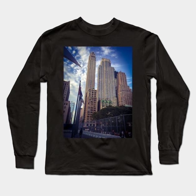 Manhattan Skyscrapers Skyline NYC Long Sleeve T-Shirt by eleonoraingrid